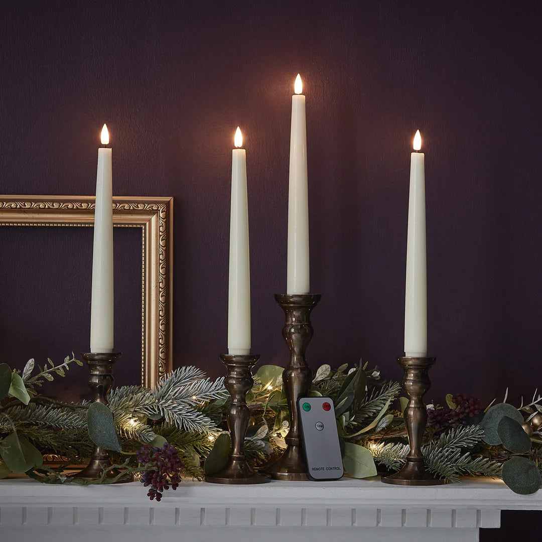 Sæt med 4 flammeløse LED-lys af voks, der blinker