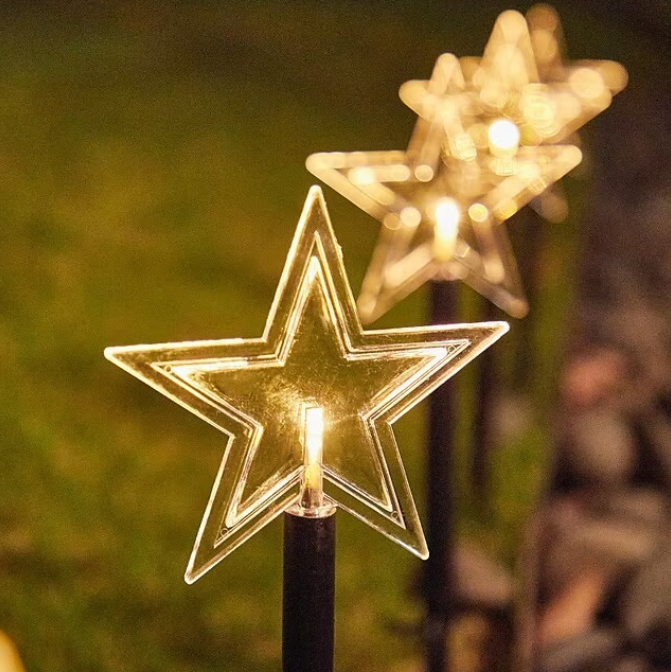 5 stk. solcellebelysning til vintersti