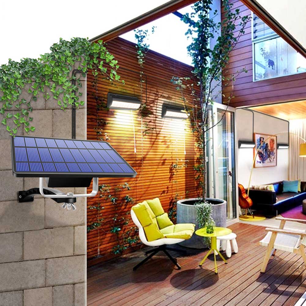 Solcelle-væglampe med separat panel