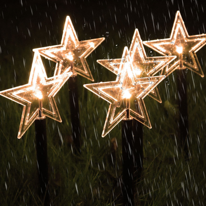 5 stk. solcellebelysning til vintersti