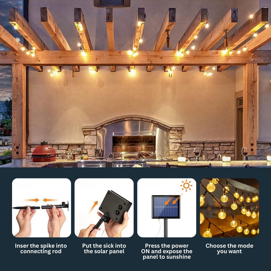 5m-12m solcelle LED-festonelys