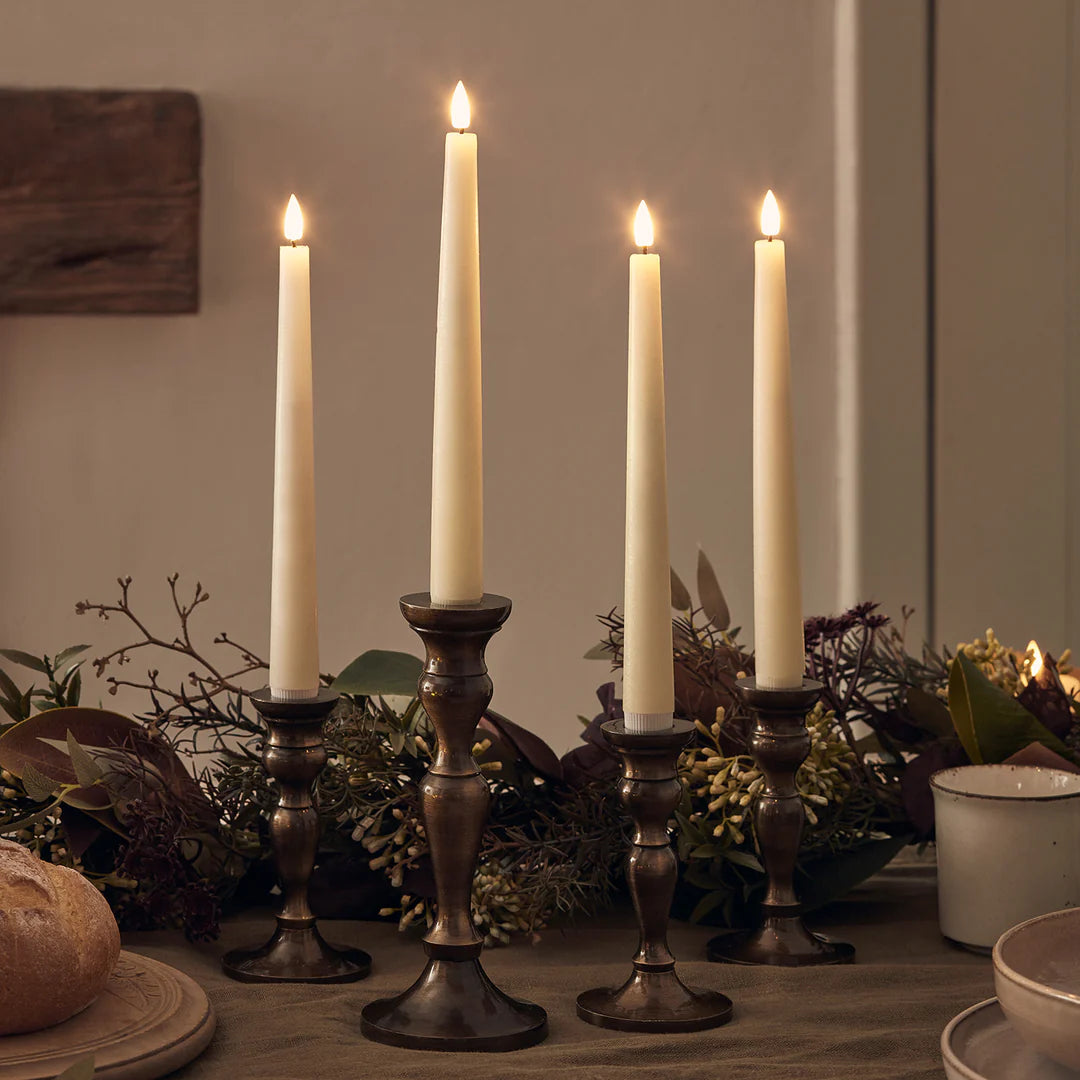 Sæt med 4 flammeløse LED-lys af voks, der blinker