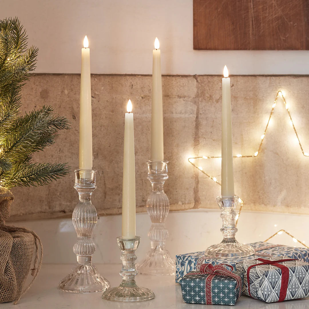 Sæt med 4 flammeløse LED-lys af voks, der blinker