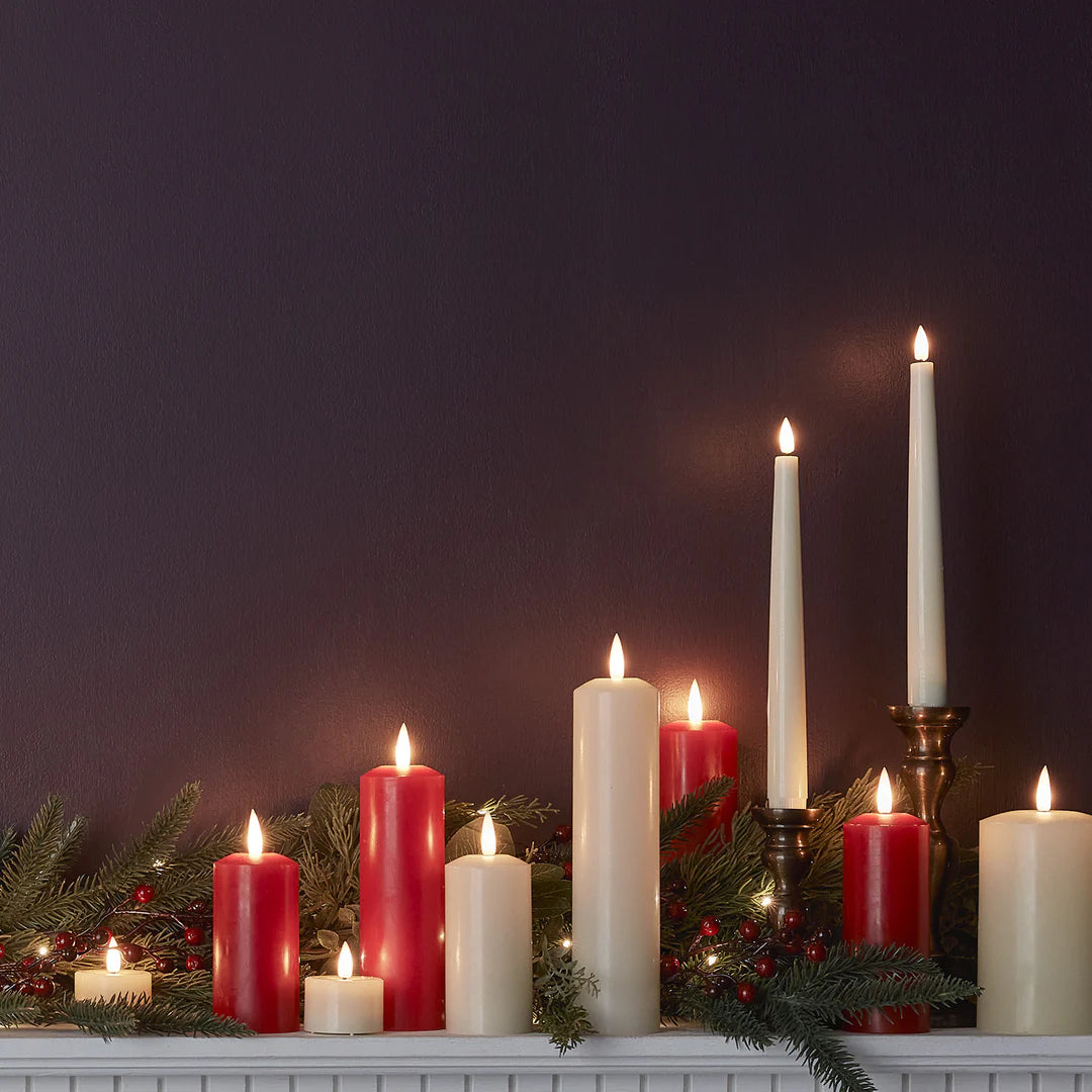 Sæt med 4 flammeløse LED-lys af voks, der blinker