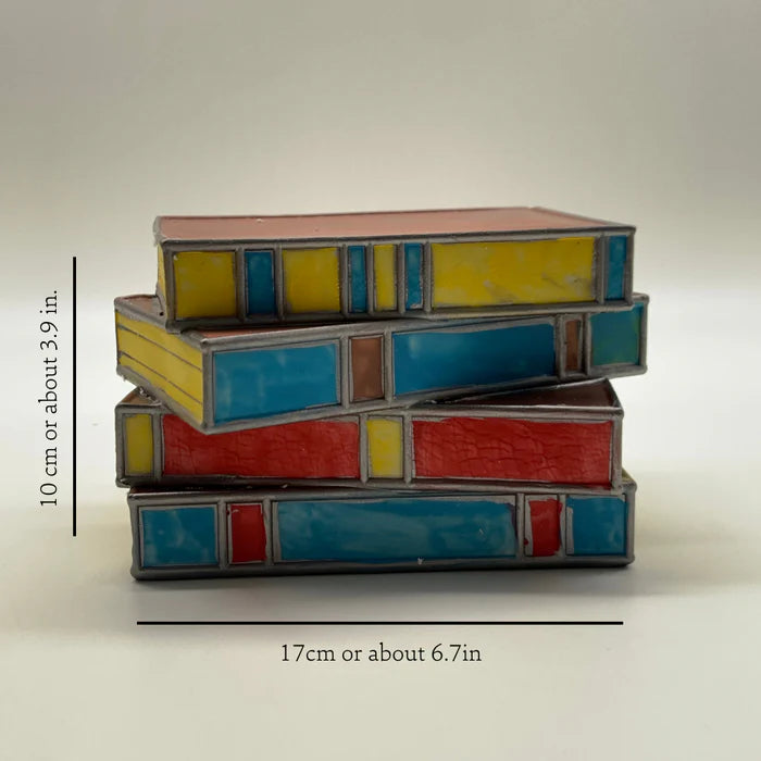 Boglampe i farvet glas