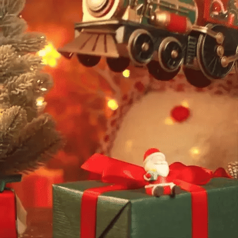 Juleoplyst tog med sneeffekt