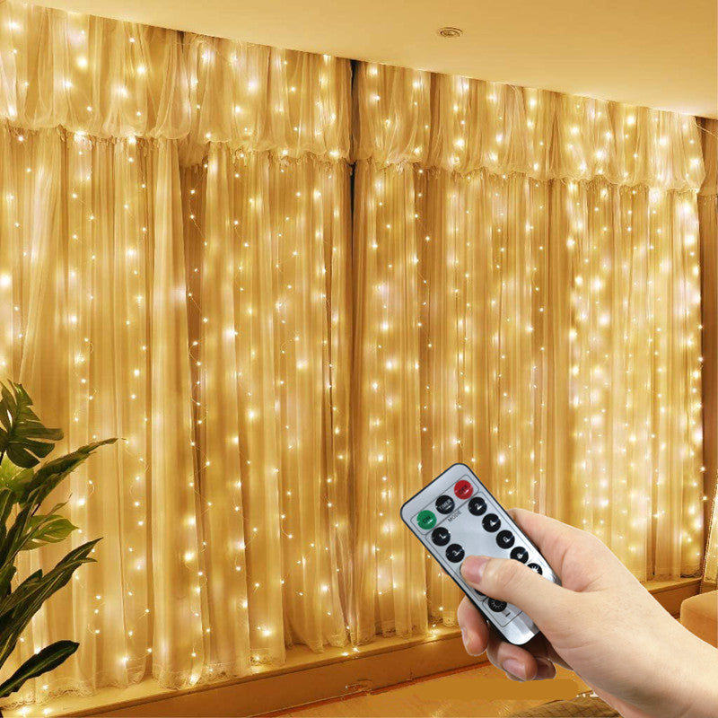 3m dekorativt gardin med LED-lys