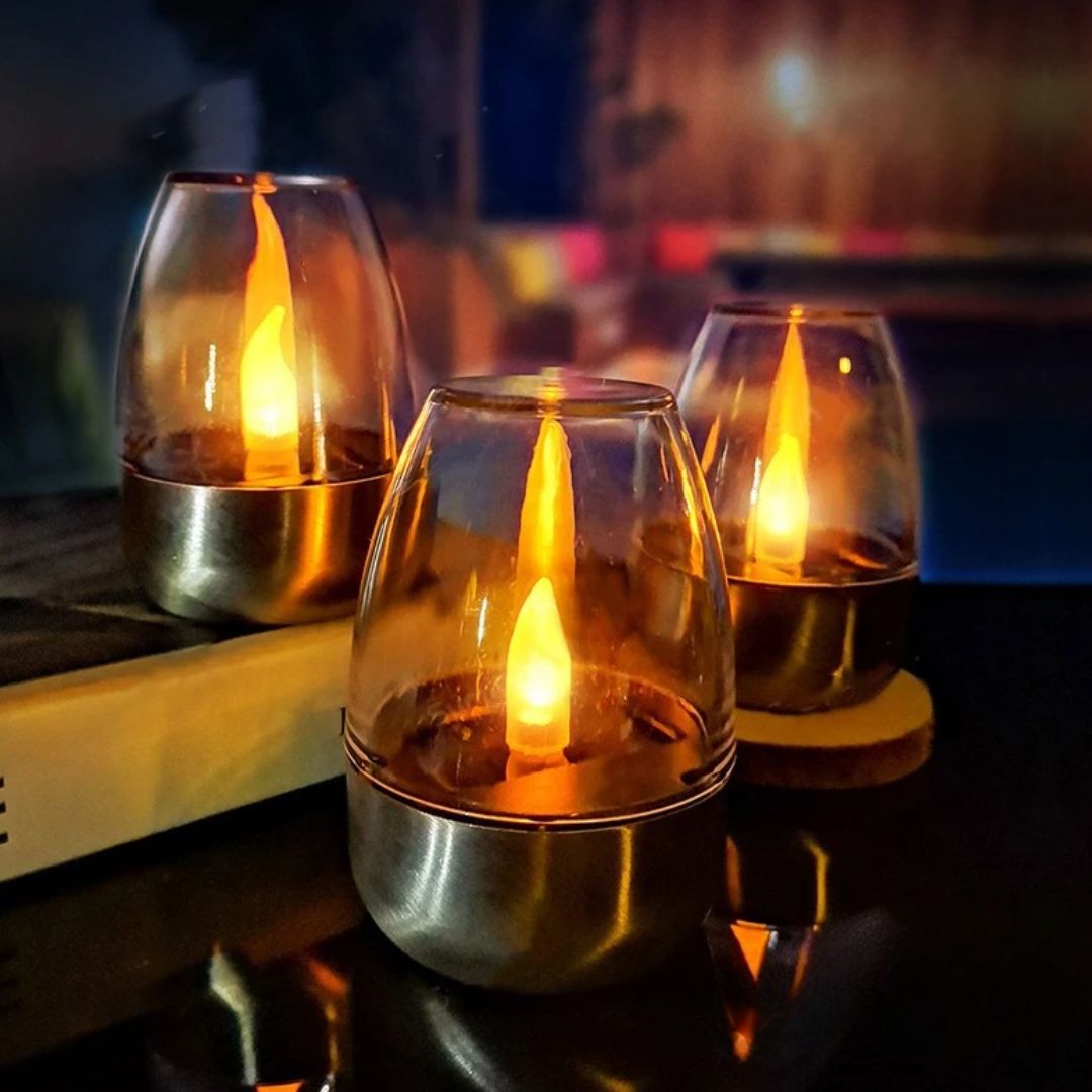 Vandtætte LED-sollys i glas