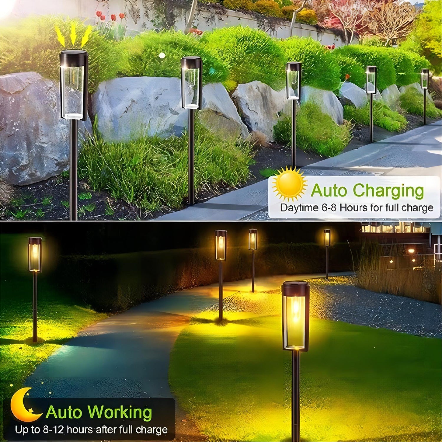DreamScape™- Elegante Cylindriske Solcellelamper til Gangbroer