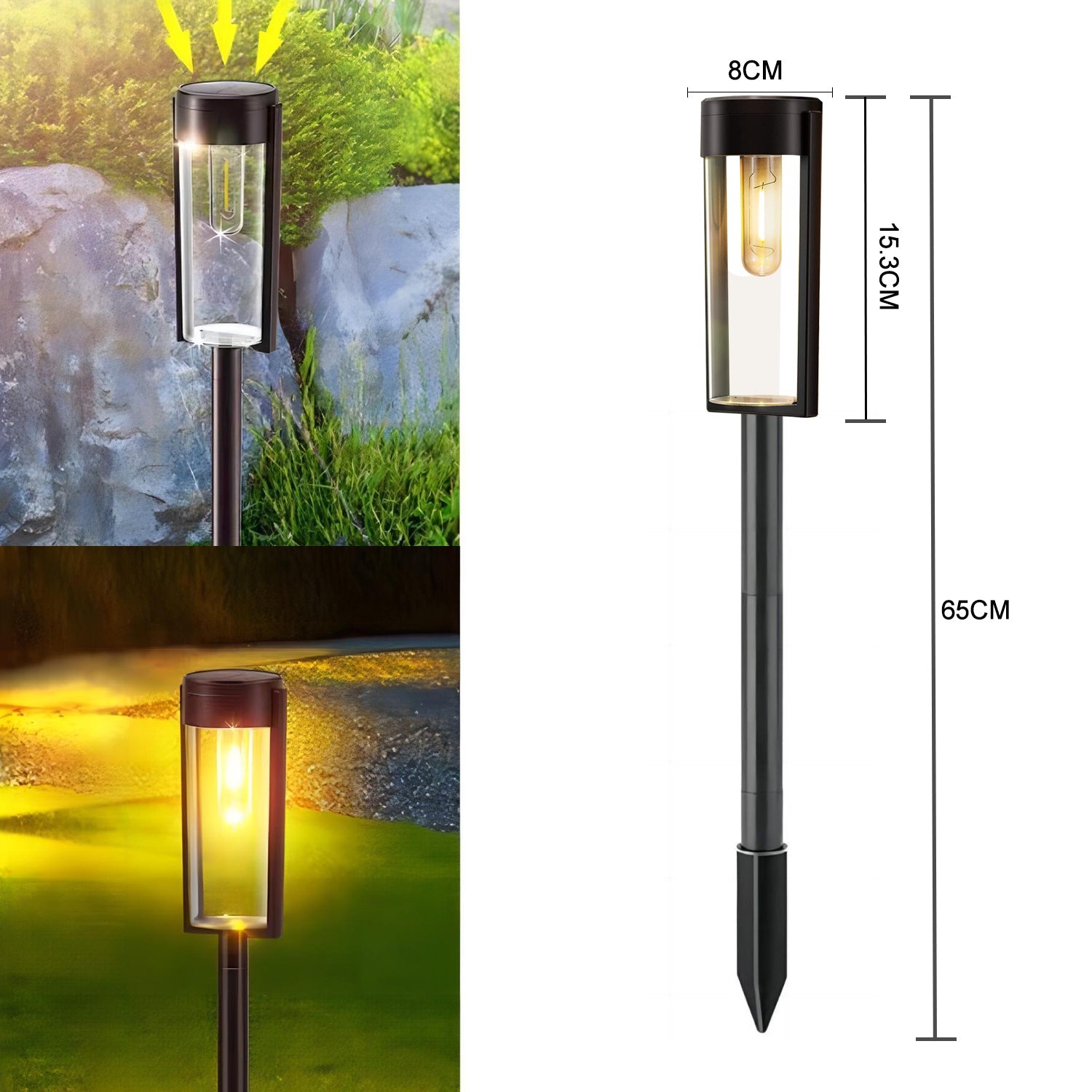 DreamScape™- Elegante Cylindriske Solcellelamper til Gangbroer
