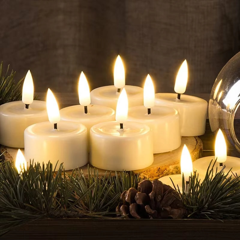 6 stk. korte, flammeløse, blinkende LED-lys