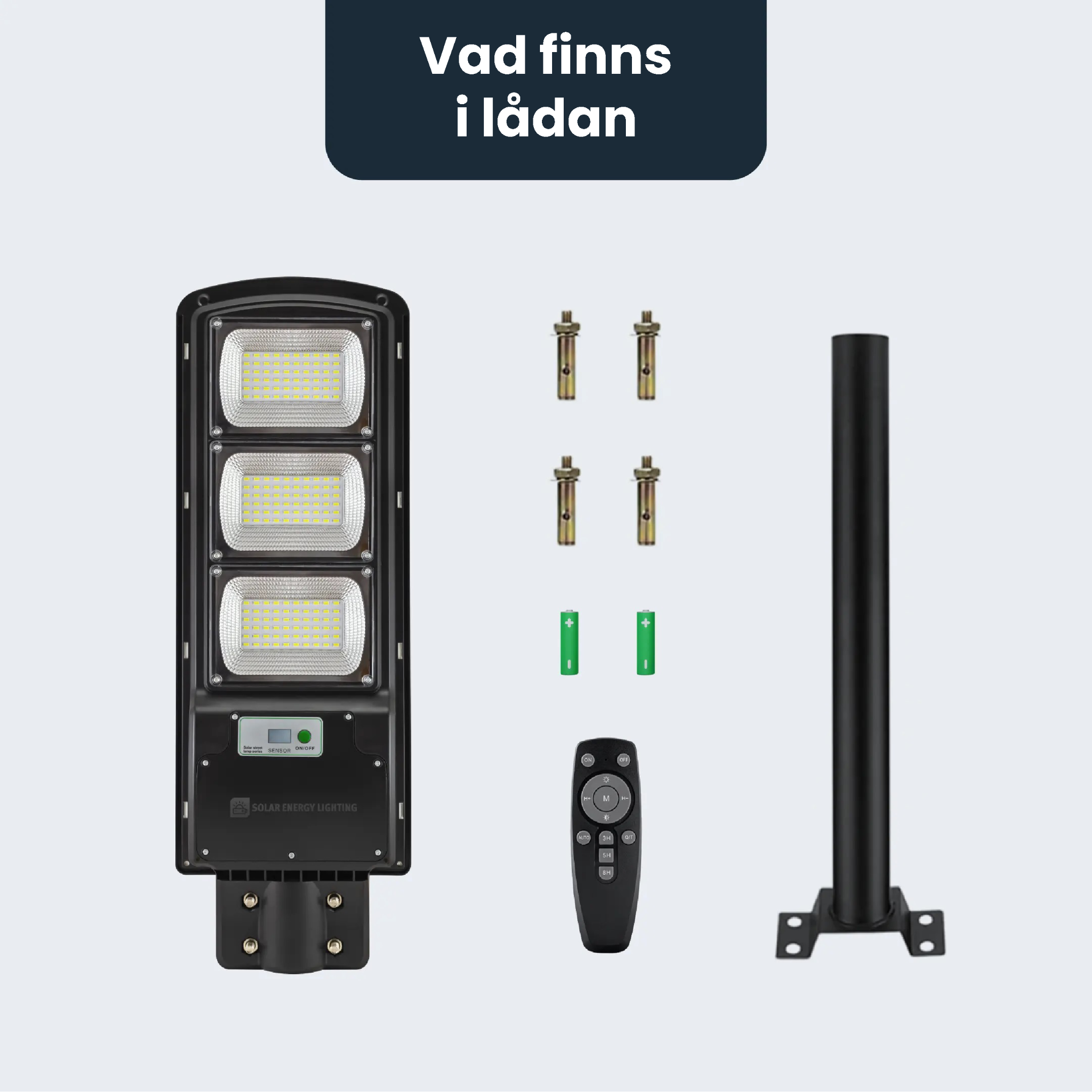 IlluminateSolarMega™- Den ultimative 375W/6500 lumen ultralyse solcelle-gadelygte (Bundle-tilbud)